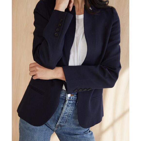 Jenni Kayne Italian Twill Boy Blazer - M - Navy